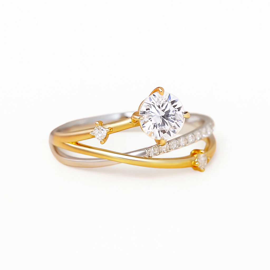 1 Carat Moissanite Engagement Ring in S925 Silver