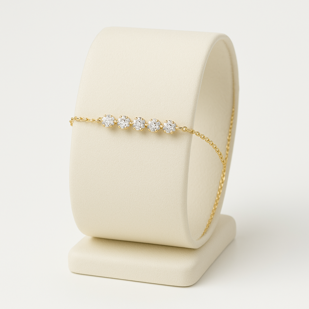 Exquisite Moissanite Bracelet in Sterling Silver