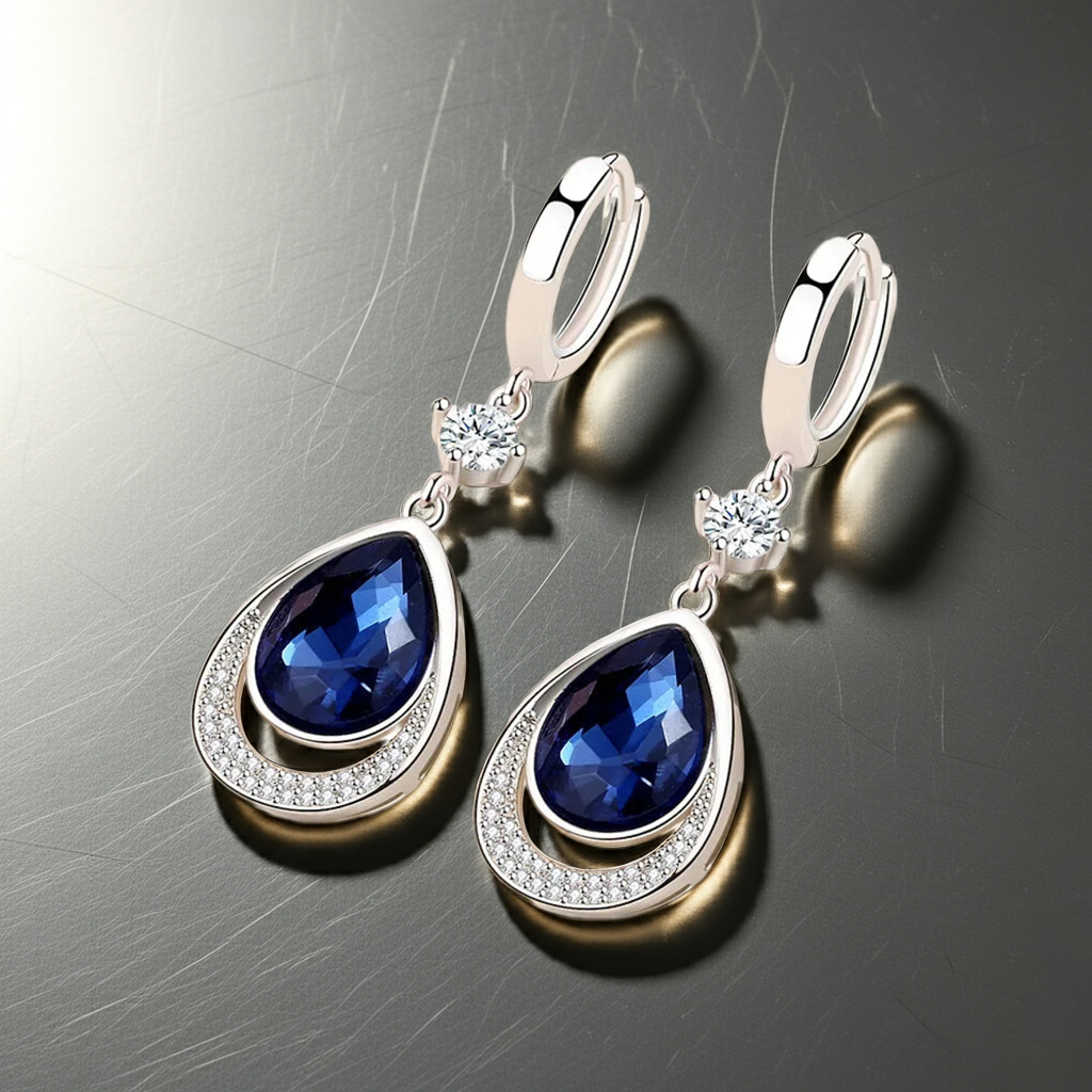 925 Sterling Silver Gemstone Drop Earrings