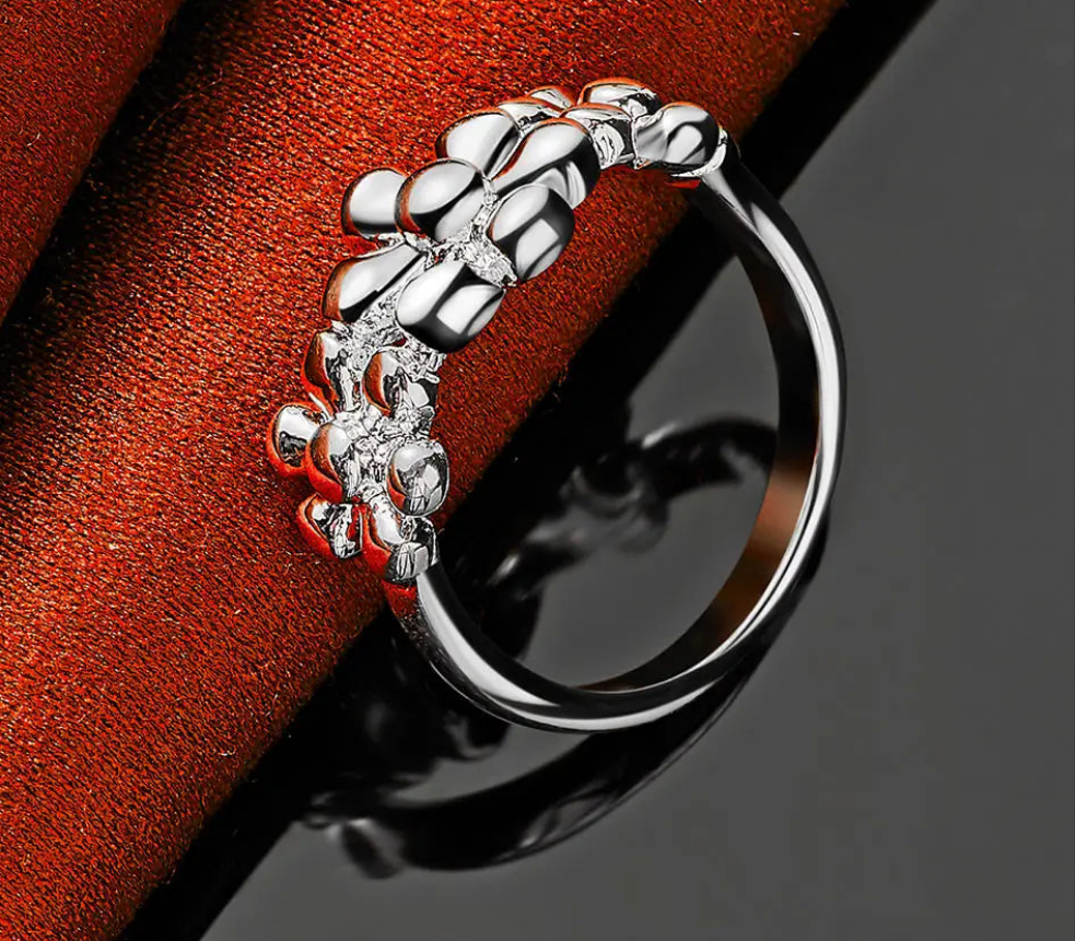 Sterling Silver Three Flower Ring