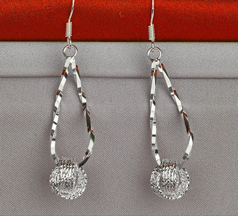 Sterling Silver Woven Circle Earrings