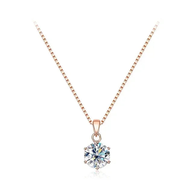 2CT Moissanite Pendant Necklace in Sterling Silver