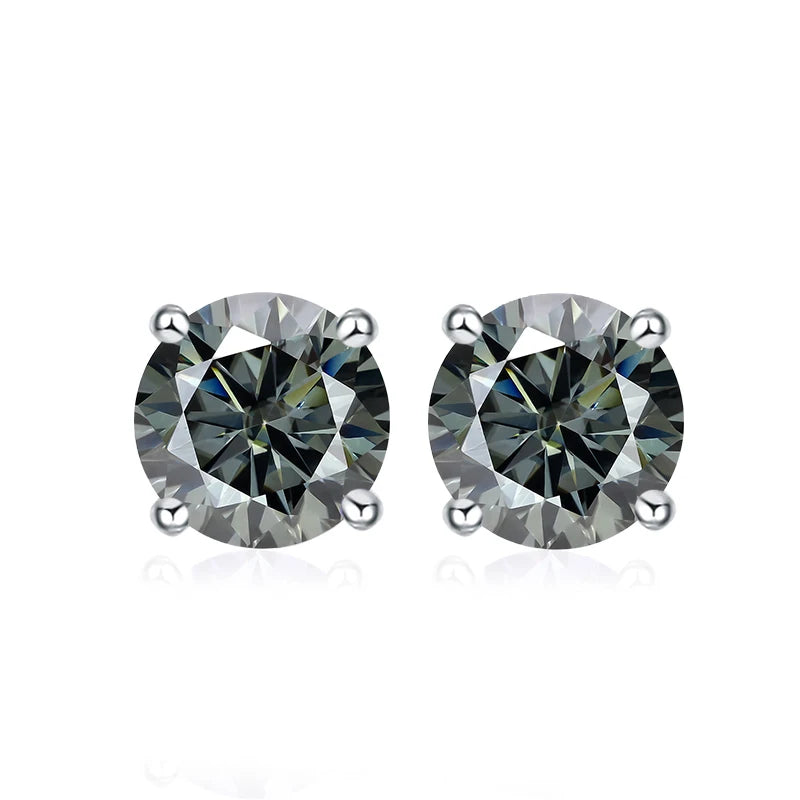 Dazzling Moissanite Stud Earrings in Sterling Silver