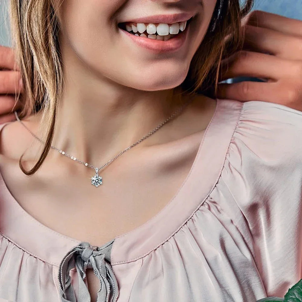 2CT Moissanite Pendant Necklace in Sterling Silver