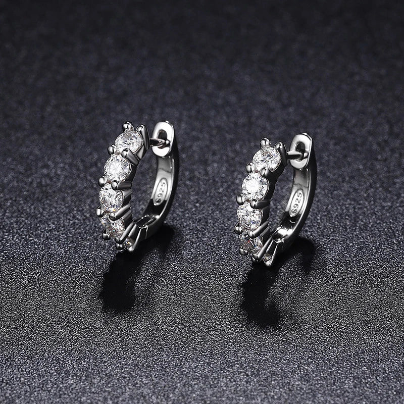 Dazzling 3mm Moissanite Hoop Earrings in Sterling Silver