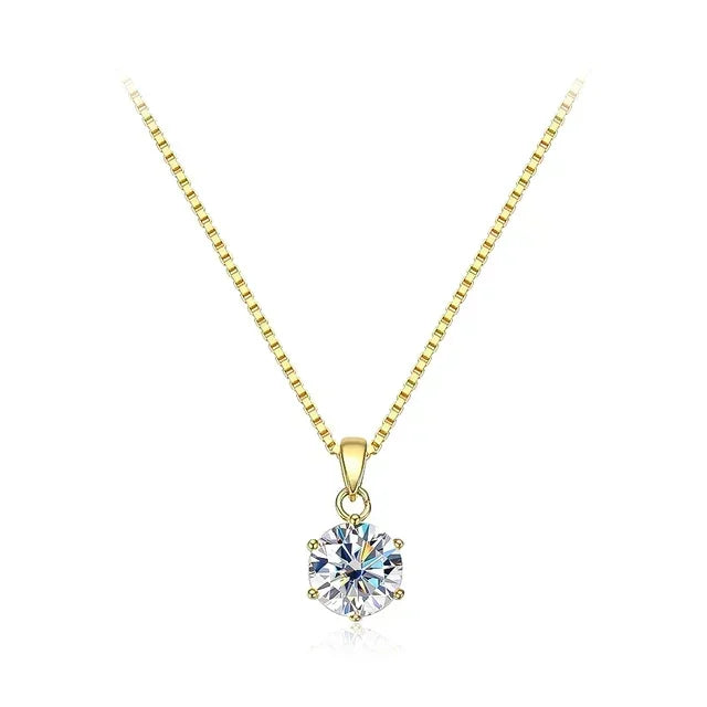2CT Moissanite Pendant Necklace in Sterling Silver