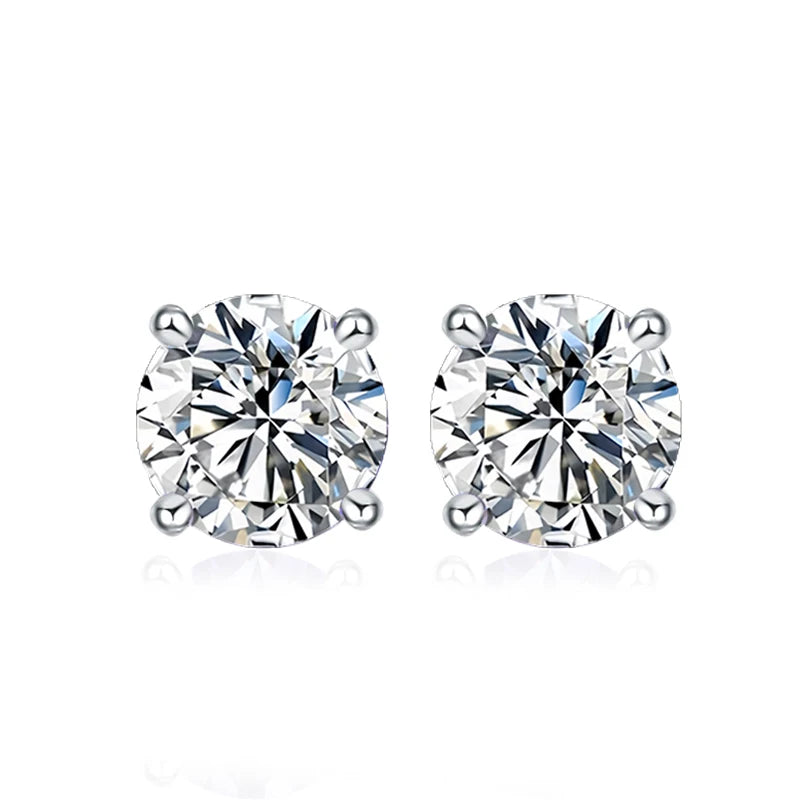 Dazzling Moissanite Stud Earrings in Sterling Silver