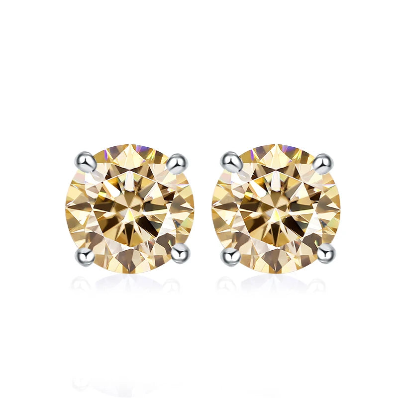 Dazzling Moissanite Stud Earrings in Sterling Silver