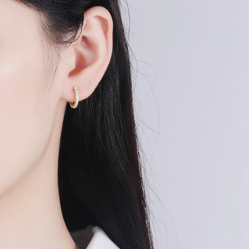 Dazzling 3mm Moissanite Hoop Earrings in Sterling Silver