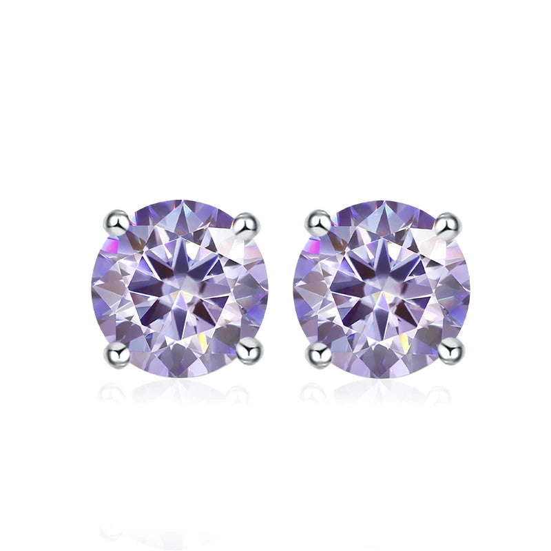 Dazzling Moissanite Stud Earrings in Sterling Silver