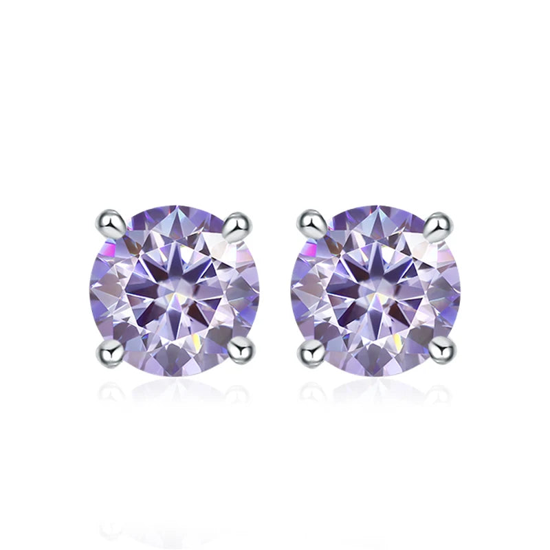 Dazzling Moissanite Stud Earrings in Sterling Silver