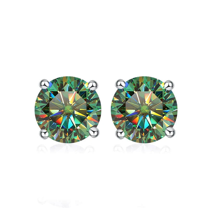 Dazzling Moissanite Stud Earrings in Sterling Silver