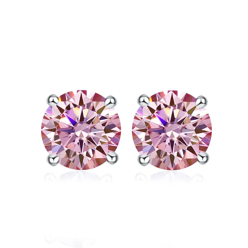 Dazzling Moissanite Stud Earrings in Sterling Silver
