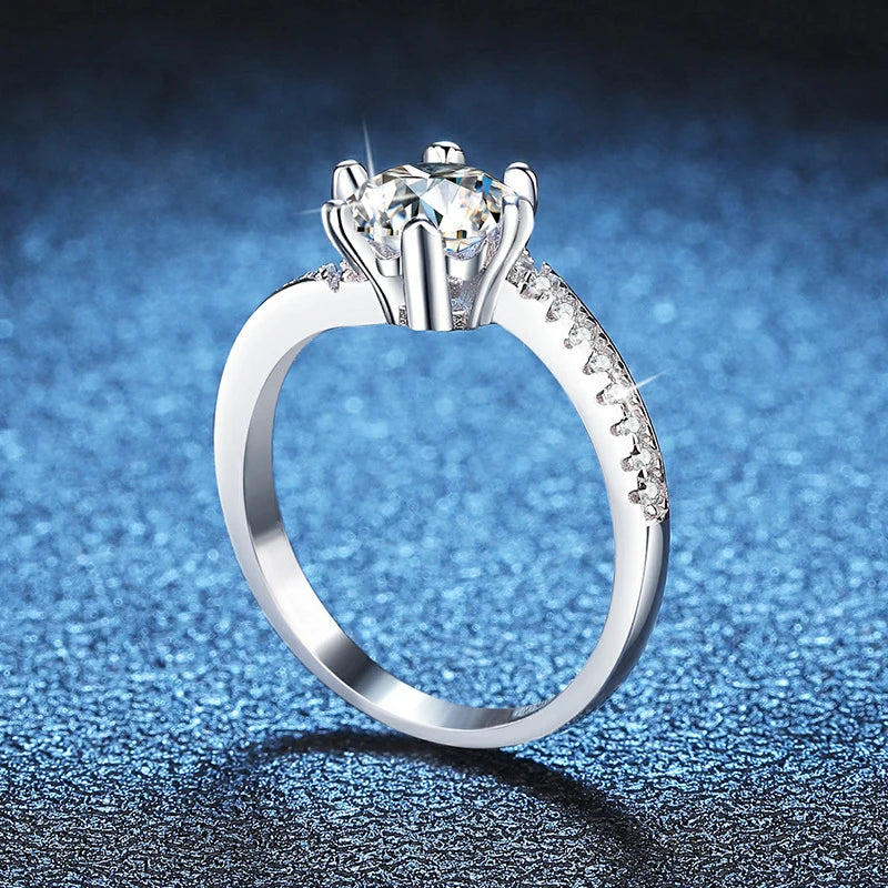 Luxury Moissanite Eternity Ring - Premium Sterling Silver