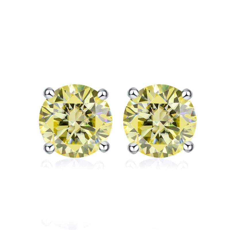 Dazzling Moissanite Stud Earrings in Sterling Silver