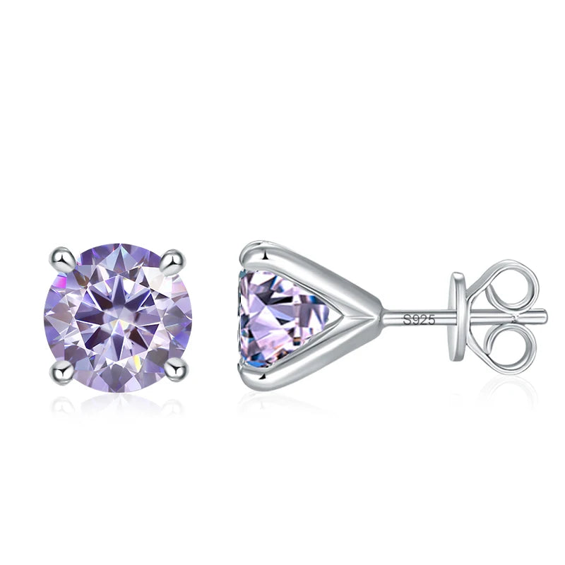 Dazzling Moissanite Stud Earrings in Sterling Silver