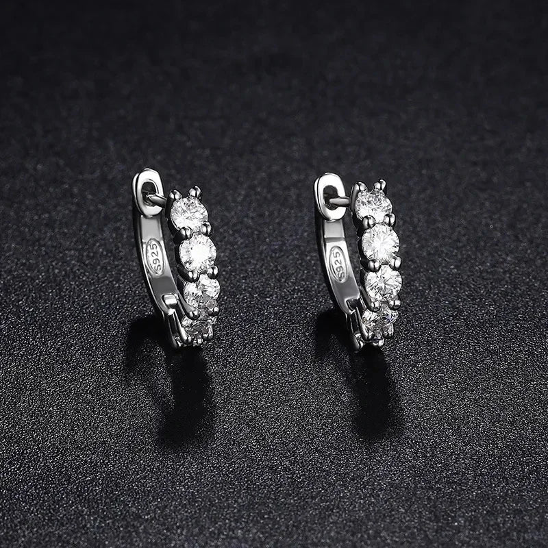 Dazzling 3mm Moissanite Hoop Earrings in Sterling Silver