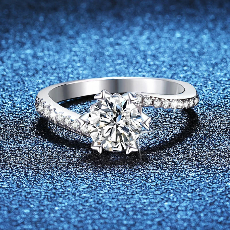 Luxury Moissanite Eternity Ring - Premium Sterling Silver