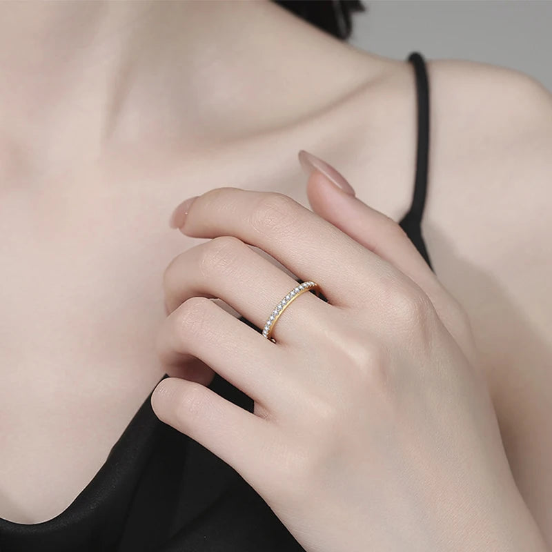 Dazzling Moissanite Eternity Band in Sterling Silver