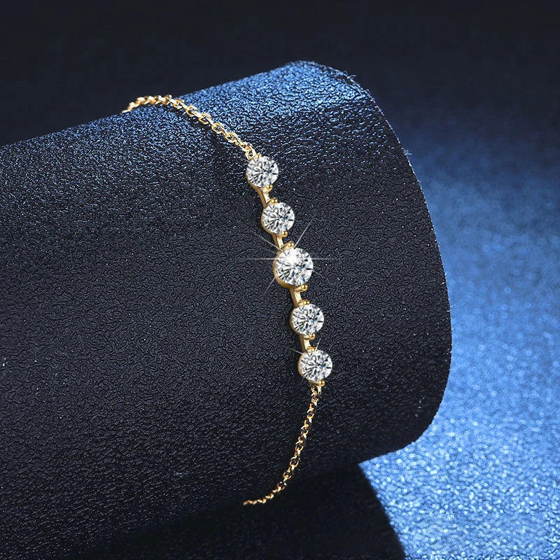 Exquisite Moissanite Bracelet in Sterling Silver