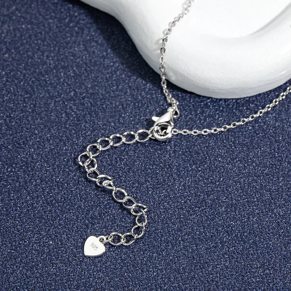 Moissanite Clover Pendant Necklace 18K Gold Plated