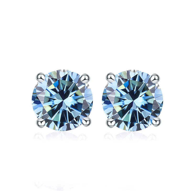 Dazzling Moissanite Stud Earrings in Sterling Silver