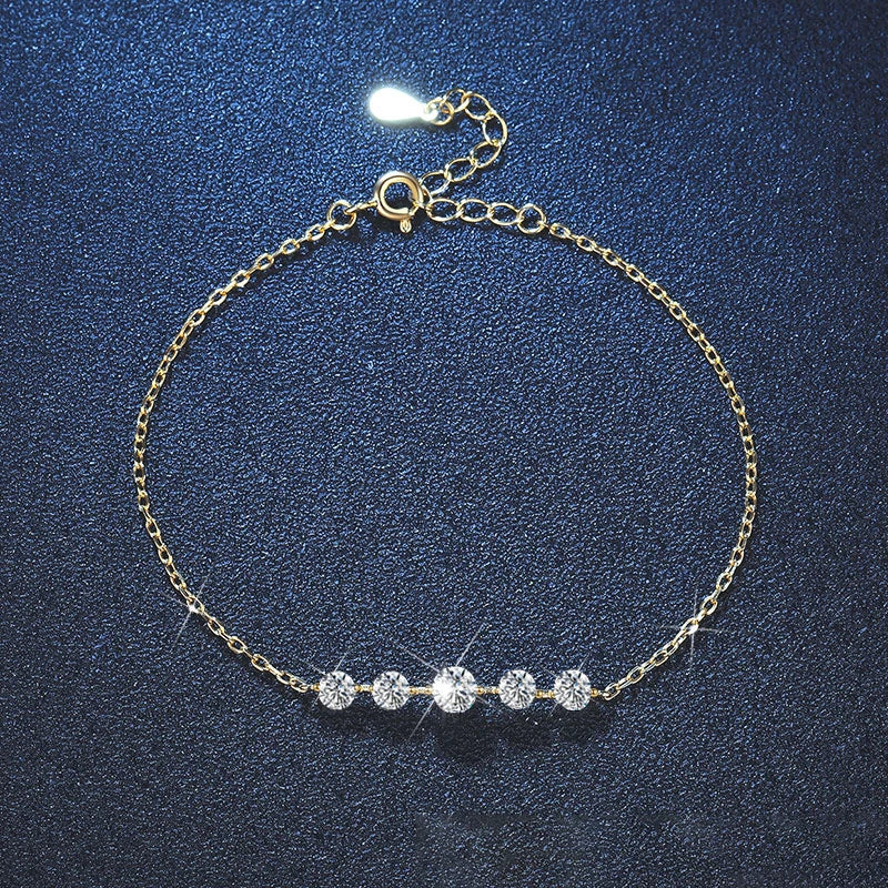 Exquisite Moissanite Bracelet in Sterling Silver