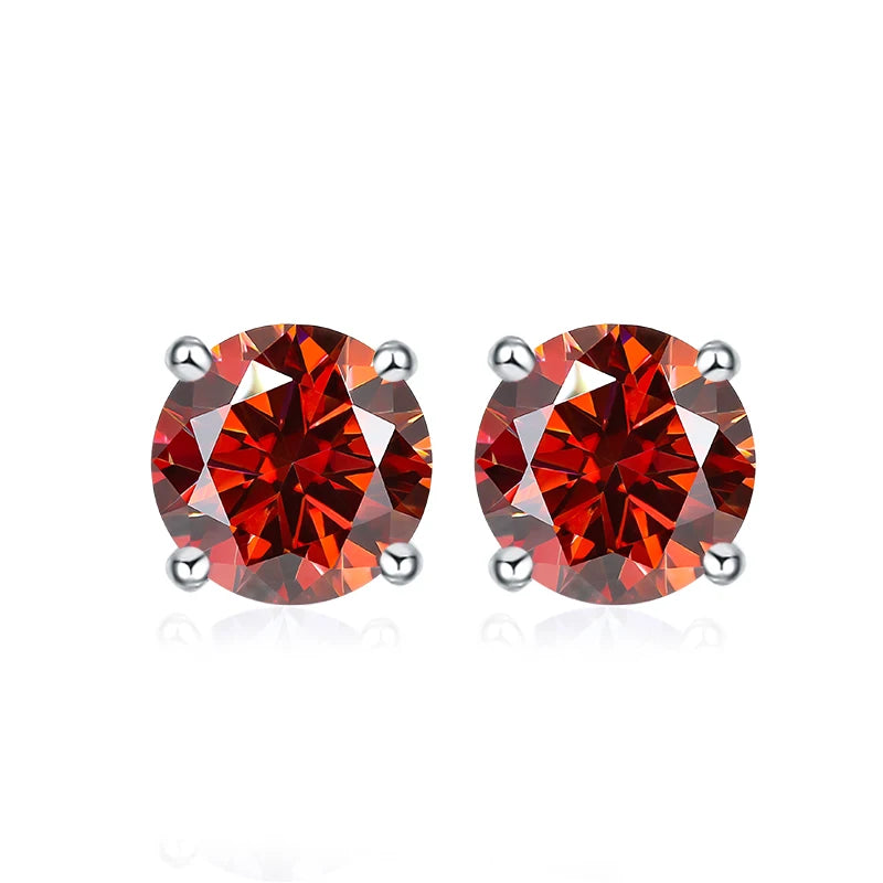 Dazzling Moissanite Stud Earrings in Sterling Silver