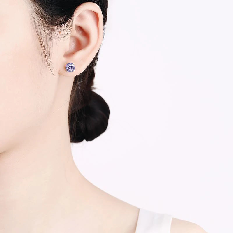 Dazzling Moissanite Stud Earrings in Sterling Silver