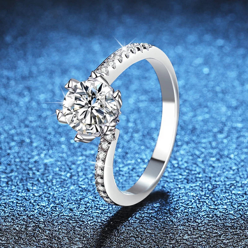 Luxury Moissanite Eternity Ring - Premium Sterling Silver