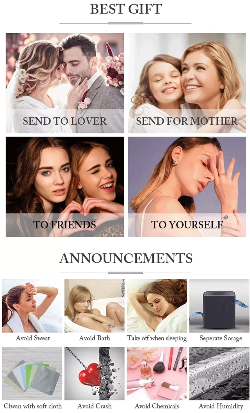 Moissanite Clover Pendant Necklace 18K Gold Plated