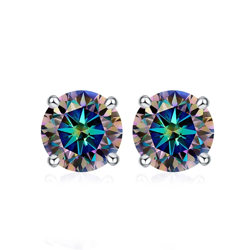 Dazzling Moissanite Stud Earrings in Sterling Silver