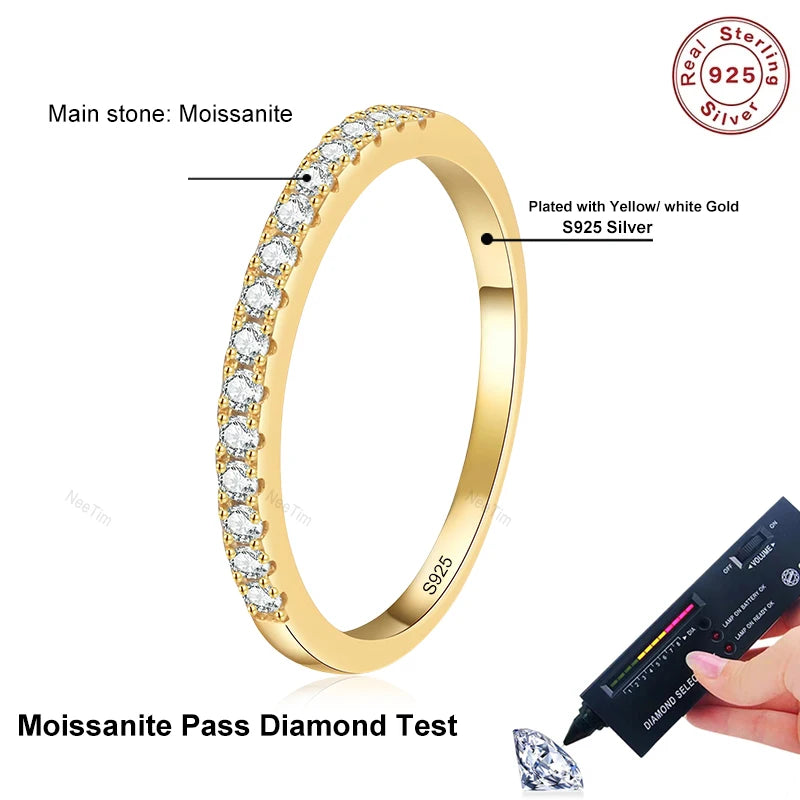 Dazzling Moissanite Eternity Band in Sterling Silver