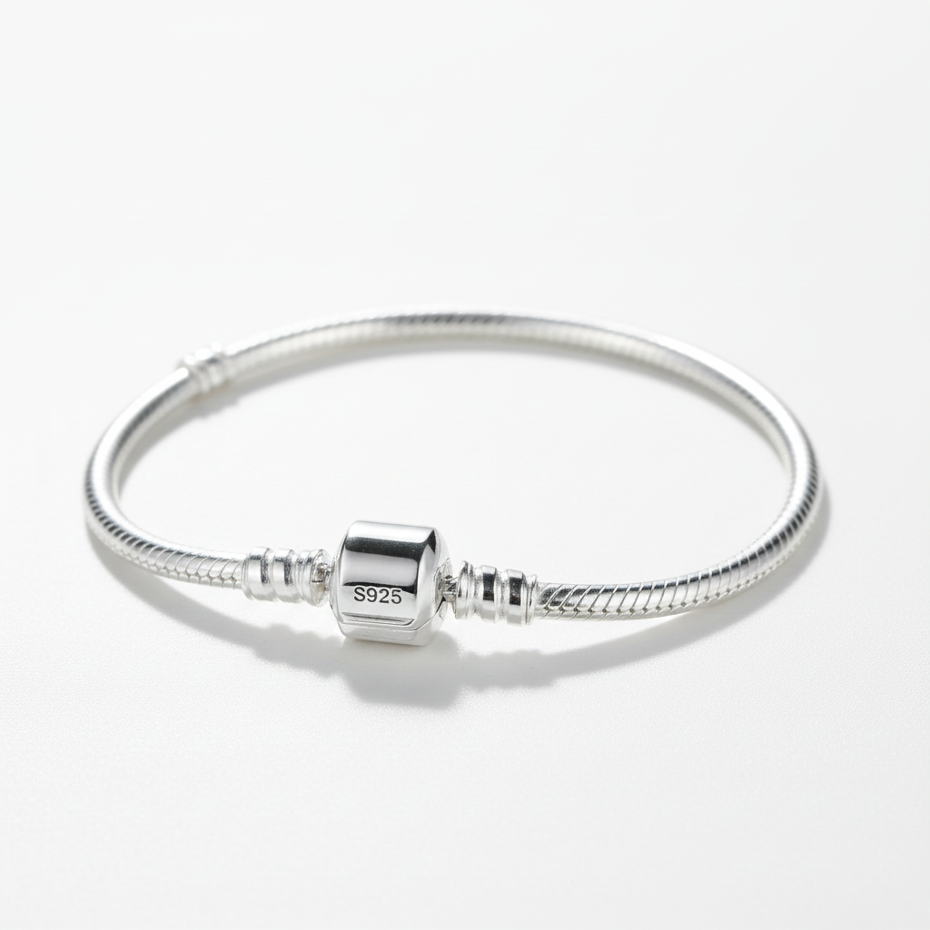 Sterling Silver Snake Chain Charm Bracelet